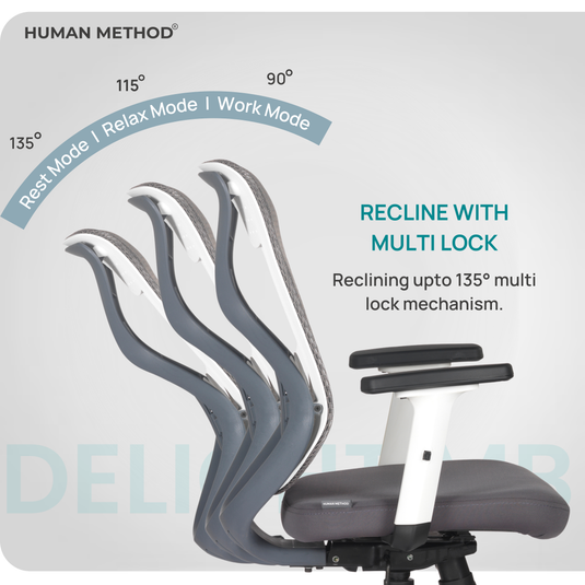 HUMAN METHOD DELIGHT PREMIUM ERGONOMIC MID BACK REVOLVING OFFICE CHAIR