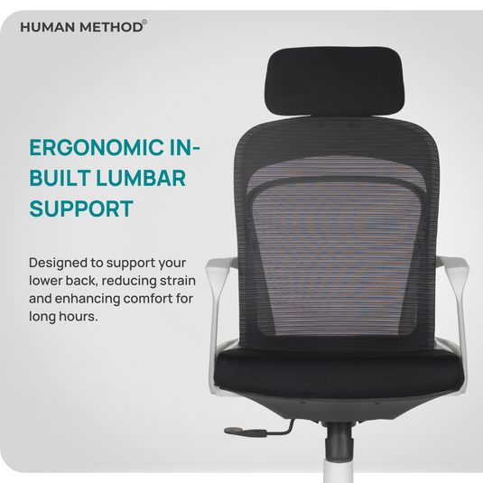 HUMAN METHOD ALEX ERGONOMIC HIGH BACK REVOLVING OFFICE CHAIR - JET BLACK