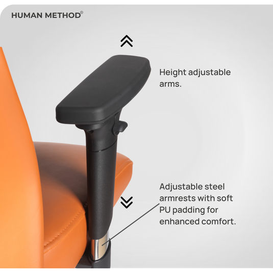 HUMAN METHOD SERENA PREMIUM HIGH BACK REVOLVING OFFICE CHAIR - TANGERINE ORANGE