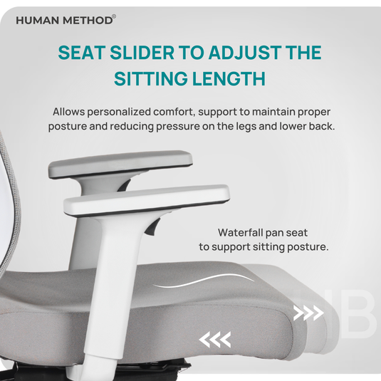 HUMAN METHOD FLORIDA PRO PREMIUM ERGONOMIC HIGH BACK REVOLVING OFFICE CHAIR - PLATINUM GREY