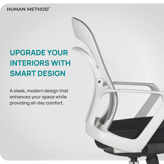 HUMAN METHOD ALEX ERGONOMIC MID BACK REVOLVING OFFICE CHAIR - JET BLACK
