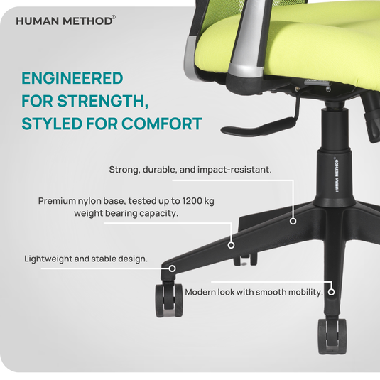 HUMAN METHOD VIBE ELITE ERGONOMIC MID BACK REVOLVING OFFICE CHAIR - FLUORESCENT GREEN