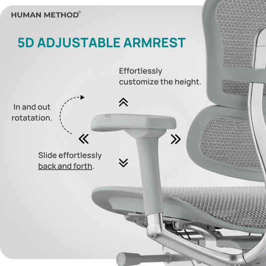 HUMAN METHOD AURA ELITE 2.0 HIGH BACK REVOLVING CHAIR - GREY