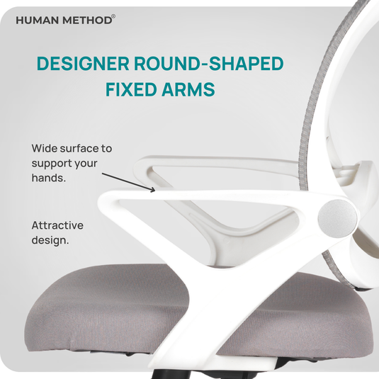 HUMAN METHOD BLOSSOM ERGONOMIC MID BACK REVOLVING OFFICE CHAIR - GREY