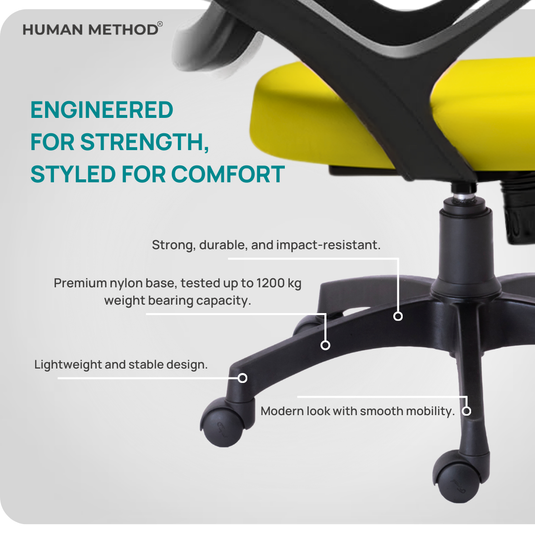 HUMAN METHOD BLOSSOM ERGONOMIC MID BACK REVOLVING OFFICE CHAIR - BLACK - GREEN