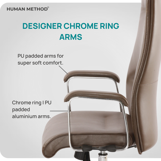 HUMAN METHOD ACCORD PREMIUM SUPER HIGH BACK REVOLVING OFFICE CHAIR - BROWN