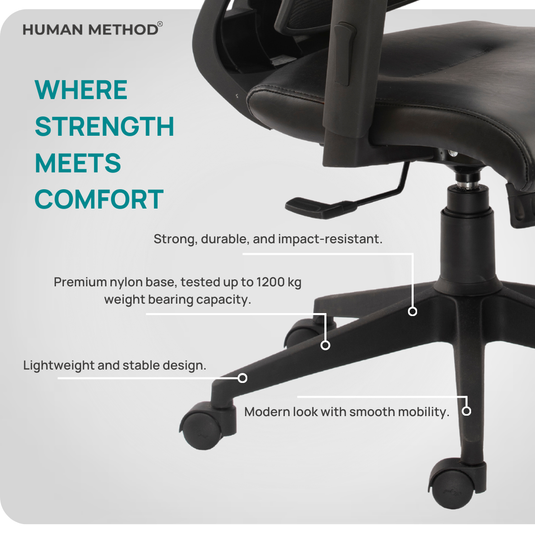 HUMAN METHOD ULTIMA (PREMIUM) HIGH BACK REVOLVING CHAIR - JET BLACK