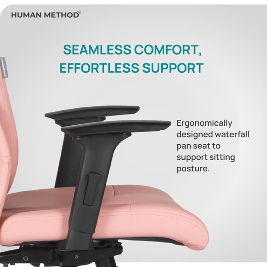 HUMAN METHOD PROMPT MID BACK REVOLVING CHAIR (ELEGANCE) - MILLENIAL PINK