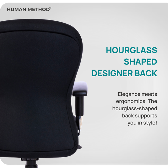 HUMAN METHOD VINTAGE (ELEGANCE) ERGONOMIC MID BACK REVOLVING OFFICE CHAIR - JET BLACK