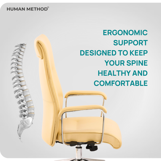 HUMAN METHOD ACCORD PREMIUM MID BACK REVOLVING OFFICE CHAIR - BEIGE