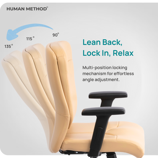 HUMAN METHOD PROMPT MID BACK REVOLVING CHAIR (ELEGANCE) - BEIGE