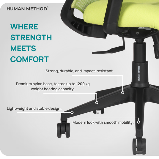 HUMAN METHOD AMAZE ERGONOMIC MID BACK REVOLVING OFFICE CHAIR - GREEN