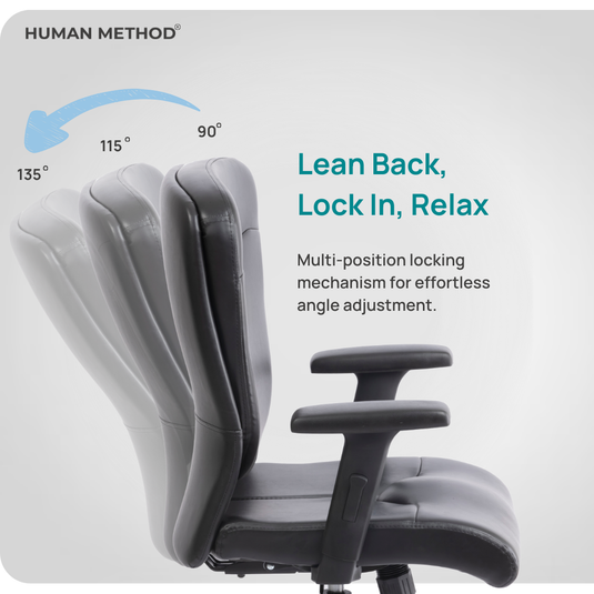 HUMAN METHOD PROMPT MID BACK REVOLVING CHAIR (ELEGANCE) - BLACK
