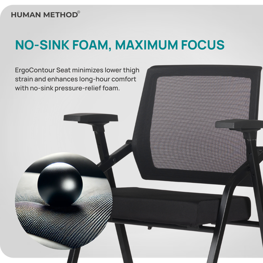 HUMAN METHOD FLEXI TRAINING CHAIR - WITHOUT WRITING PAD AND WITHOUT WHEELS