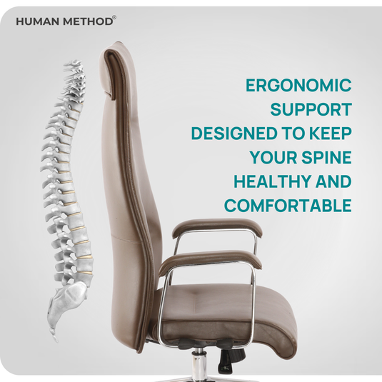 HUMAN METHOD ACCORD PREMIUM SUPER HIGH BACK REVOLVING OFFICE CHAIR - BROWN