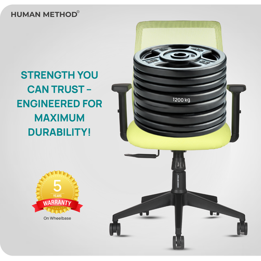 HUMAN METHOD AMAZE ERGONOMIC MID BACK REVOLVING OFFICE CHAIR - GREEN