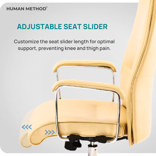 HUMAN METHOD ACCORD PREMIUM MID BACK REVOLVING OFFICE CHAIR - BEIGE