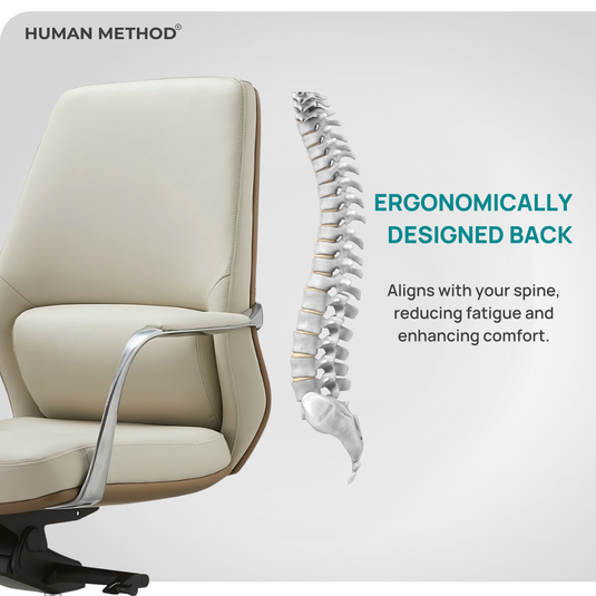 HUMAN METHOD CROWN MID BACK REVOLVING CHAIR - BEIGE