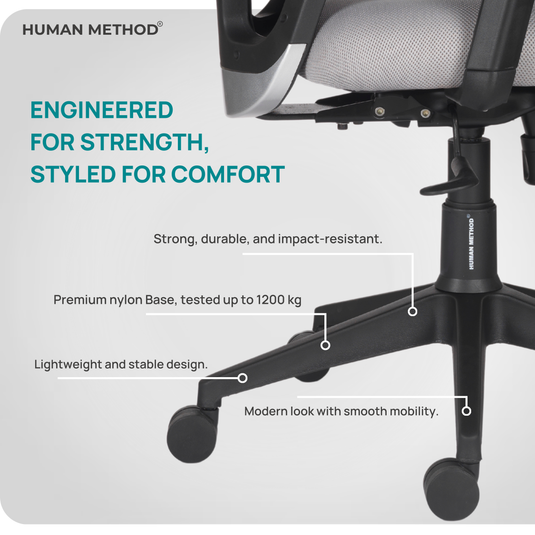 HUMAN METHOD VIBE PLUS ERGONOMIC HIGH BACK REVOLVING OFFICE CHAIR - STERLING GREY