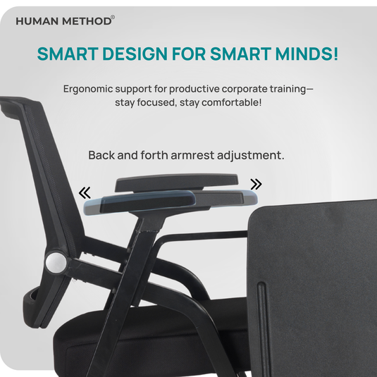 HUMAN METHOD FLEXI TRAINING CHAIR - WITH WRITING PAD AND WITHOUT WHEELS