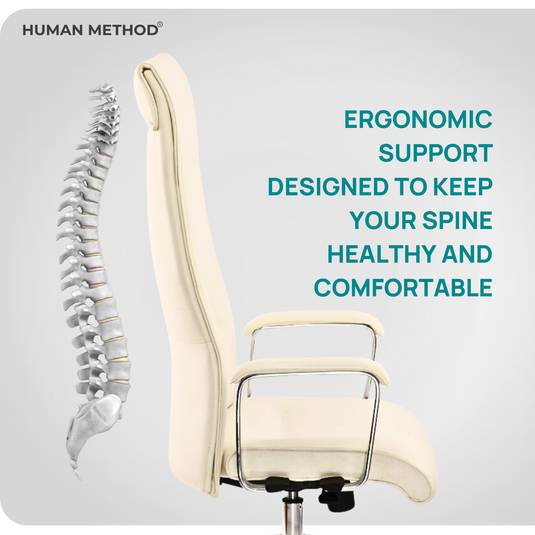 HUMAN METHOD ACCORD PREMIUM SUPER HIGH BACK REVOLVING OFFICE CHAIR - WHITE