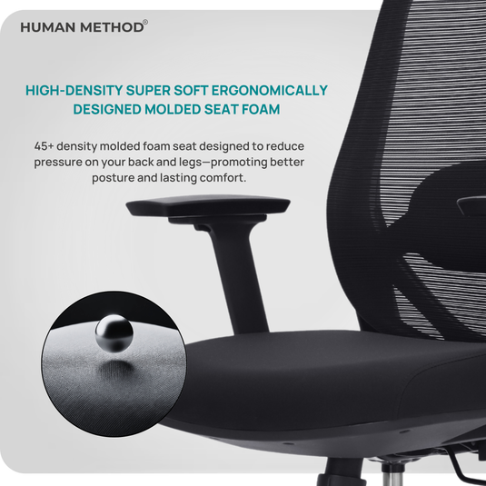 HUMAN METHOD ZYRA HIGH BACK REVOLVING CHAIR - JET BLACK