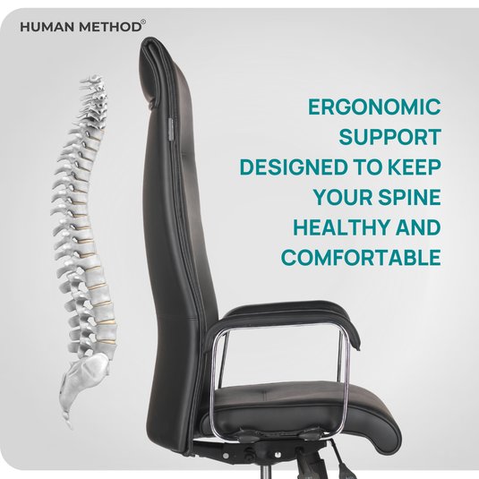 HUMAN METHOD ACCORD PREMIUM SUPER HIGH BACK REVOLVING OFFICE CHAIR - RICH BLACK