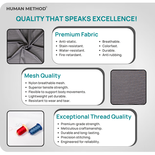 HUMAN METHOD ACTIVE PREMIUM ERGONOMIC MID BACK REVOLVING OFFICE CHAIR - JET BLACK - CRYSTAL TEAL