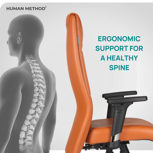 HUMAN METHOD SERENA PREMIUM HIGH BACK REVOLVING OFFICE CHAIR - TANGERINE ORANGE