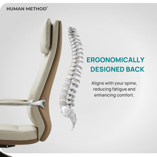 HUMAN METHOD CROWN HIGH BACK REVOLVING CHAIR - BEIGE