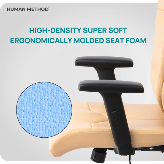 HUMAN METHOD PROMPT MID BACK REVOLVING CHAIR (ELEGANCE) - BEIGE