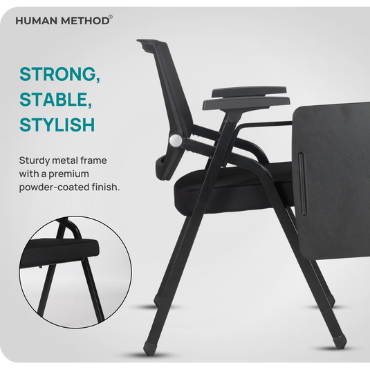 HUMAN METHOD FLEXI TRAINING CHAIR - WITH WRITING PAD AND WITHOUT WHEELS