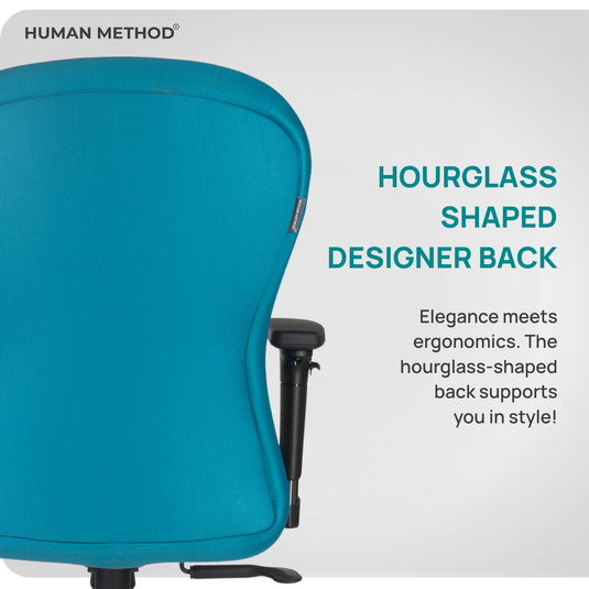 HUMAN METHOD VINTAGE (ELEGANCE) ERGONOMIC MID BACK REVOLVING OFFICE CHAIR - MINT BLUE