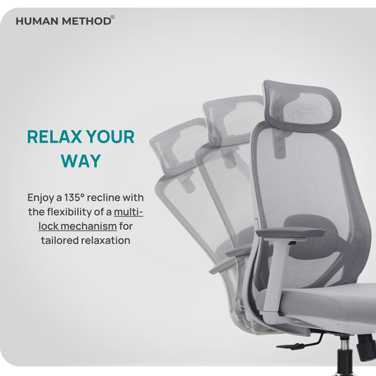 HUMAN METHOD ZYRA HIGH BACK REVOLVING CHAIR - GREY