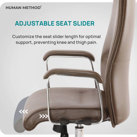 HUMAN METHOD ACCORD PREMIUM MID BACK REVOLVING OFFICE CHAIR - BROWN