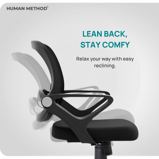 HUMAN METHOD BLOSSOM ERGONOMIC MID BACK REVOLVING OFFICE CHAIR - BLACK