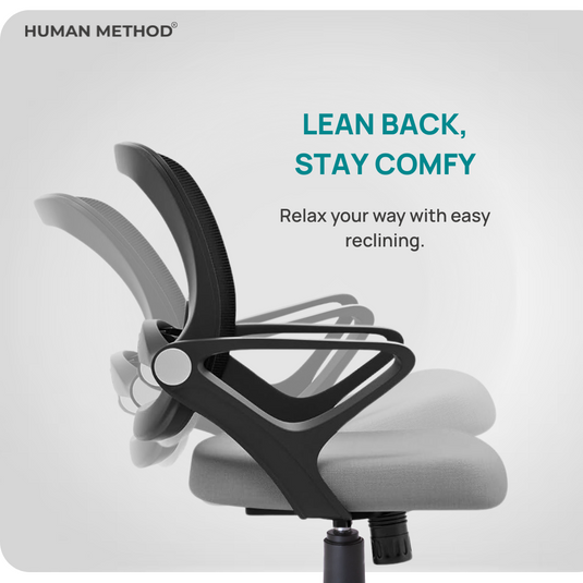 HUMAN METHOD BLOSSOM ERGONOMIC MID BACK REVOLVING OFFICE CHAIR - BLACK - GREY