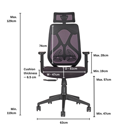 HUMAN METHOD DELIGHT PREMIUM ERGONOMIC HIGH BACK REVOLVING OFFICE CHAIR