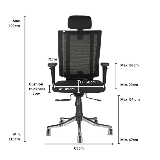 HUMAN METHOD PROMAX (SUPREME) ERGONOMIC HIGH BACK REVOLVING CHAIR